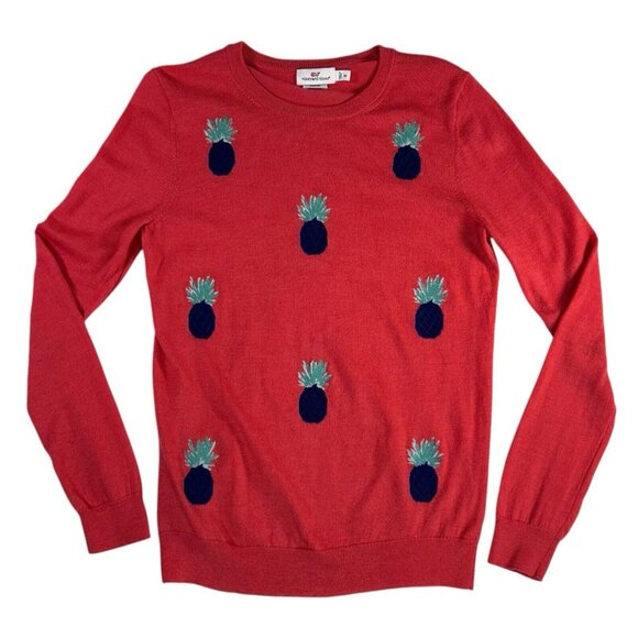 Vineyard Vines Sweaters - Vineyard Vines Womens Medium Sweater Merino Wool Pineapples Crew Novelty Preppy